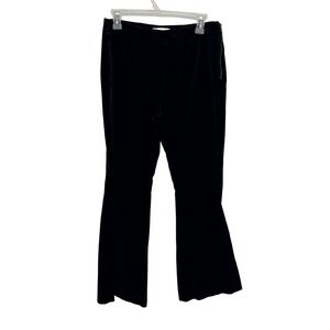 Anthropologie Velvet Flare Pants‎ Black Side Zip Bootcut Women 4 Indie Goth Boho